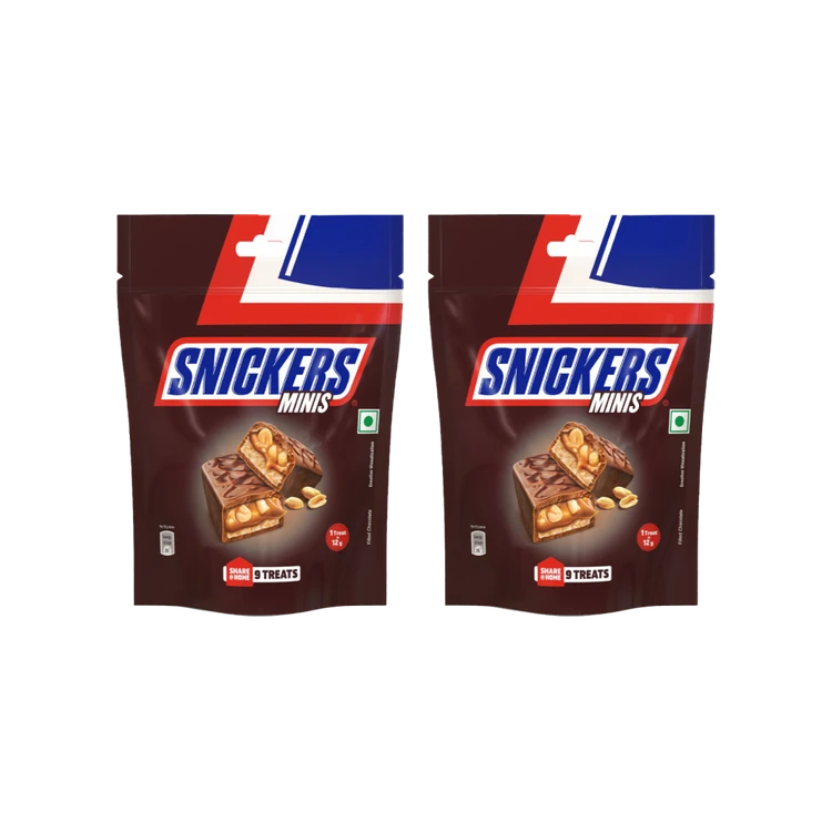 Snickers Nougat & Caramel Shareable Filled Bar Chocolate Pack - Pack of 2