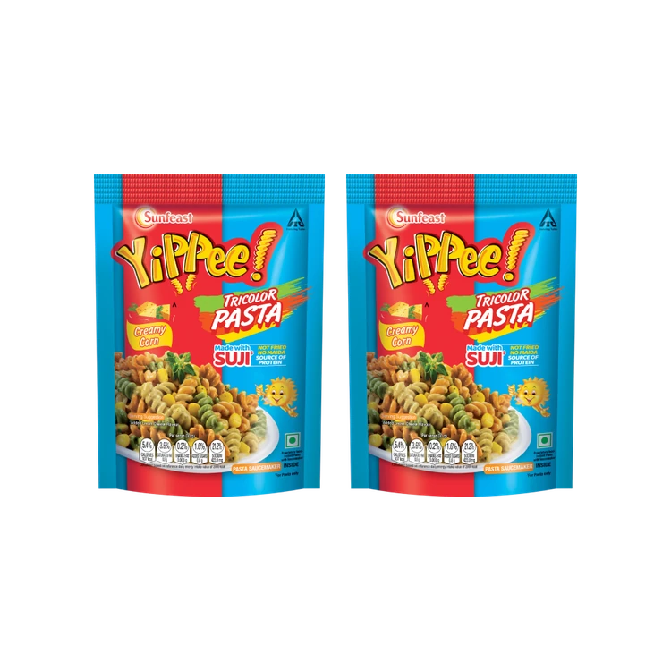Yippee Tricolor Creamy Corn Instant Pasta - Pack of 2