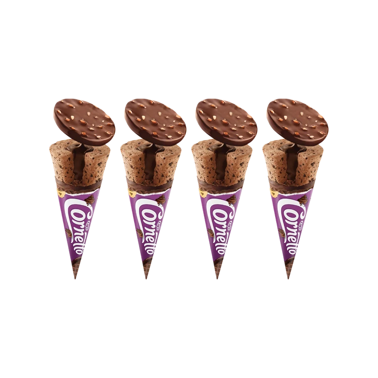 Kwality Walls Cornetto Choco Brownie Frozen Dessert Cone - Pack of 4