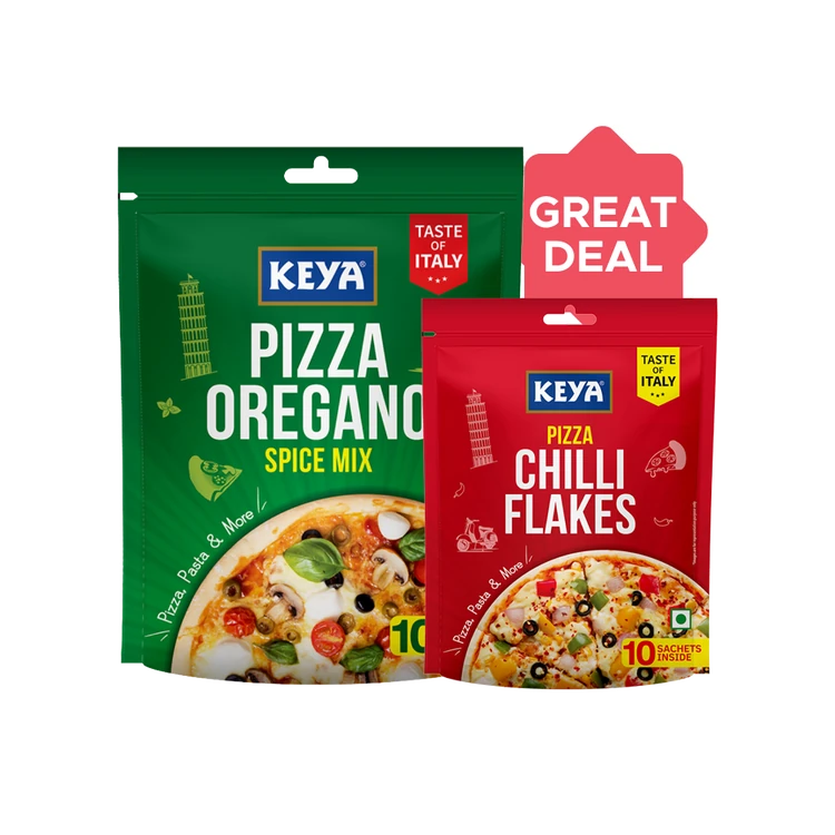 Keya Pizza Oregano Spice Mix +  Pizza Chilli Flakes Multipack Combo
