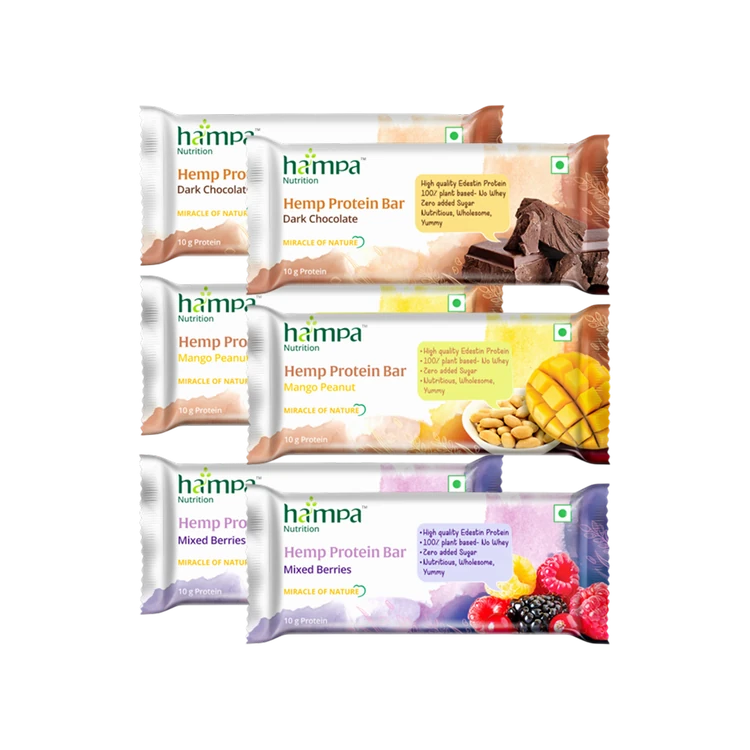 Hampa Hemp Assorted Flavoured Protein Bar Combo