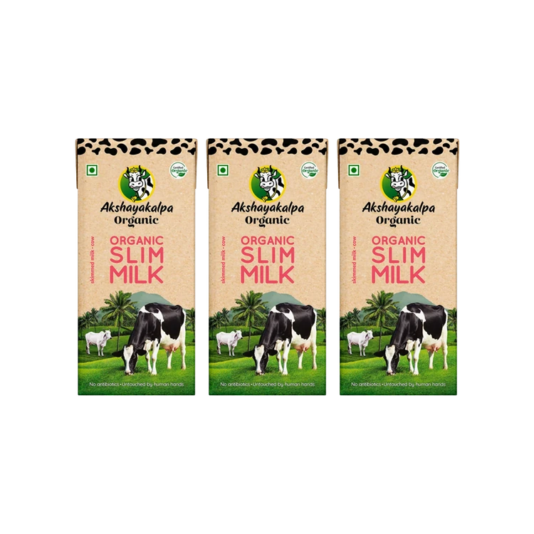 Akshayakalpa Organic Slim Milk - Pack of 3