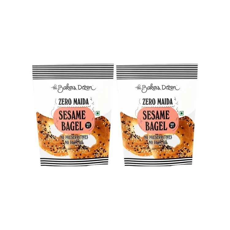 The Baker's Dozen 100% Wholewheat Sesame Bagel - Pack of 2