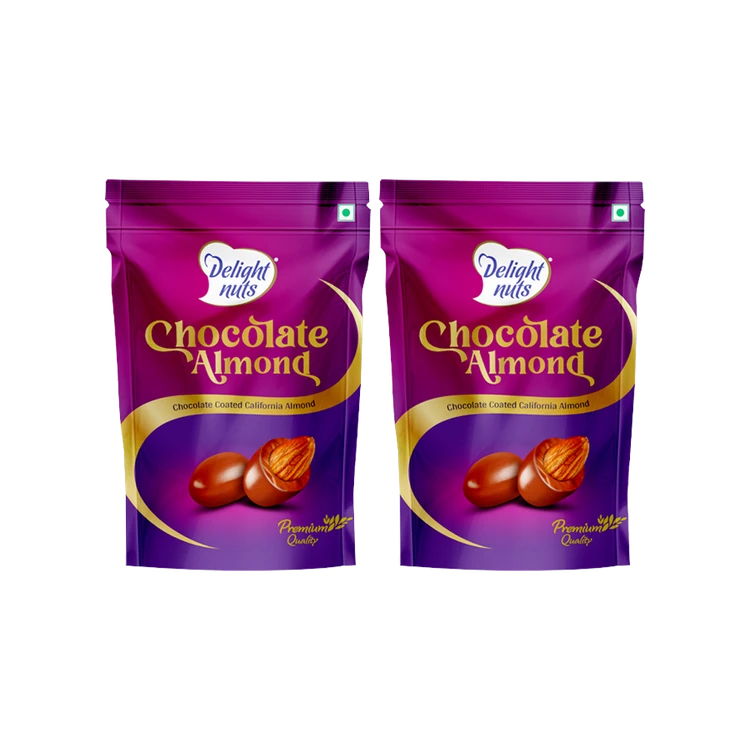 Delight nuts Chocolate Flavoured Almonds - Pack of 2 (Badami)