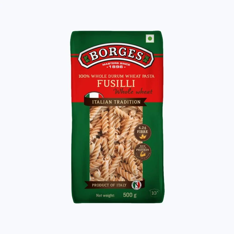 Borges Fusilli Whole Wheat Pasta