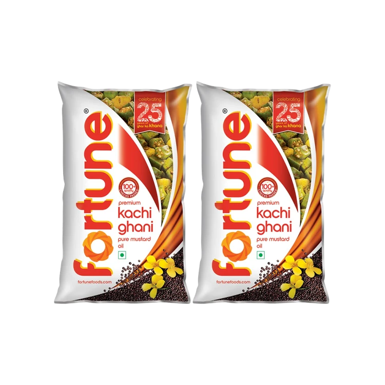 Fortune Premium Kachi Ghani Pure Mustard Oil - Pack of 2 (Sasive Enne)