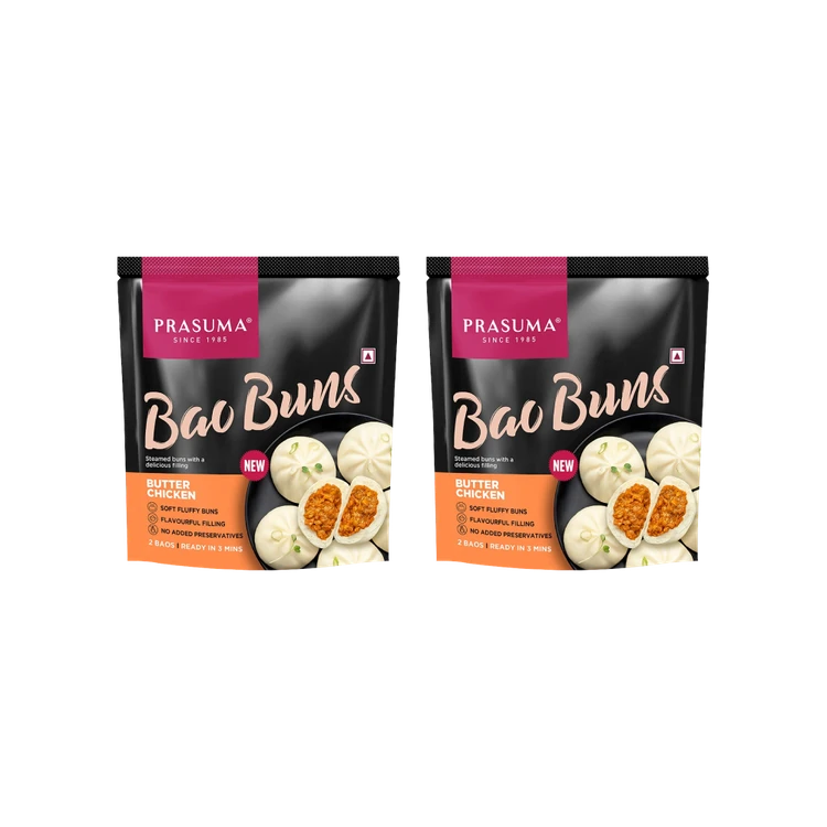 Prasuma Bao Bun Butter Chicken (2 Baos) - Frozen - Pack of 2