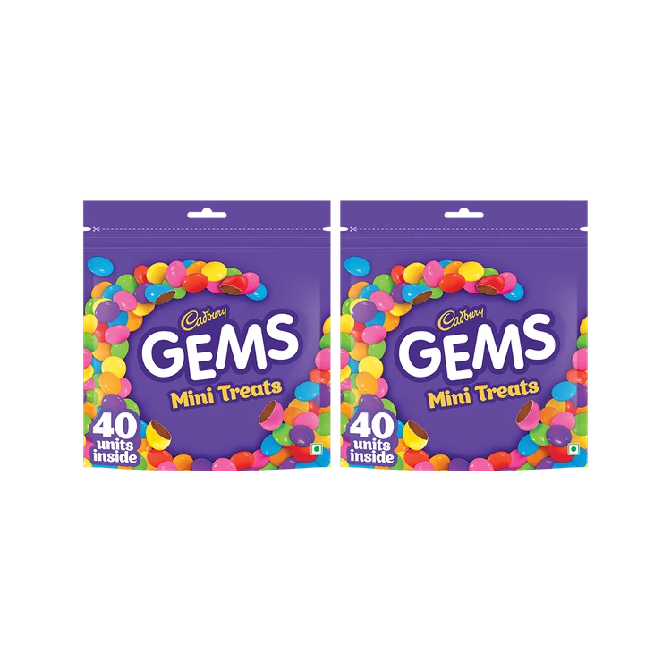 Cadbury Gems Mini Treats Chocolate Pack - Pack of 2