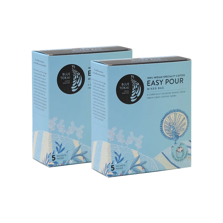 Blue Tokai Easy Pour Mixed Coffee Bags (Light to Dark Roast) - Pack of 2
