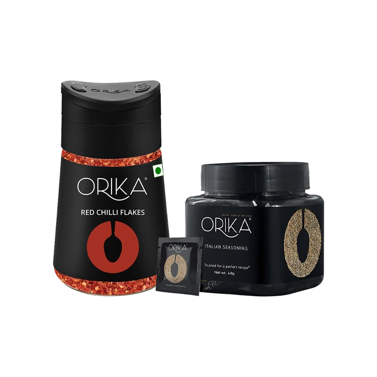 Orika Turkish Italian Seasoning +  Red Chilli Flakes Sprinkler Combo