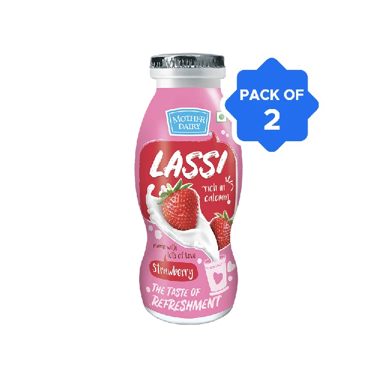 Mother Dairy Strawberry Lassi - Pack of 2