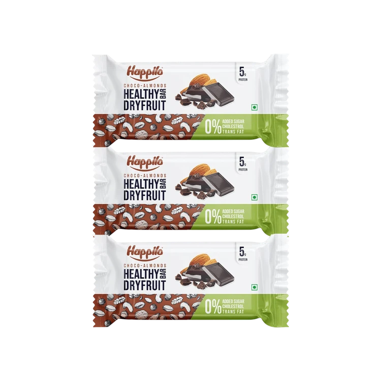 Happilo Choco-Almonds Healthy Dry Fruit Sweet Bar - Pack of 3