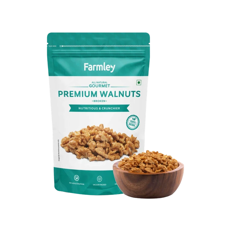 Farmley Premium Broken Chile Walnuts Kernels (Akhrot) (Akrotu)
