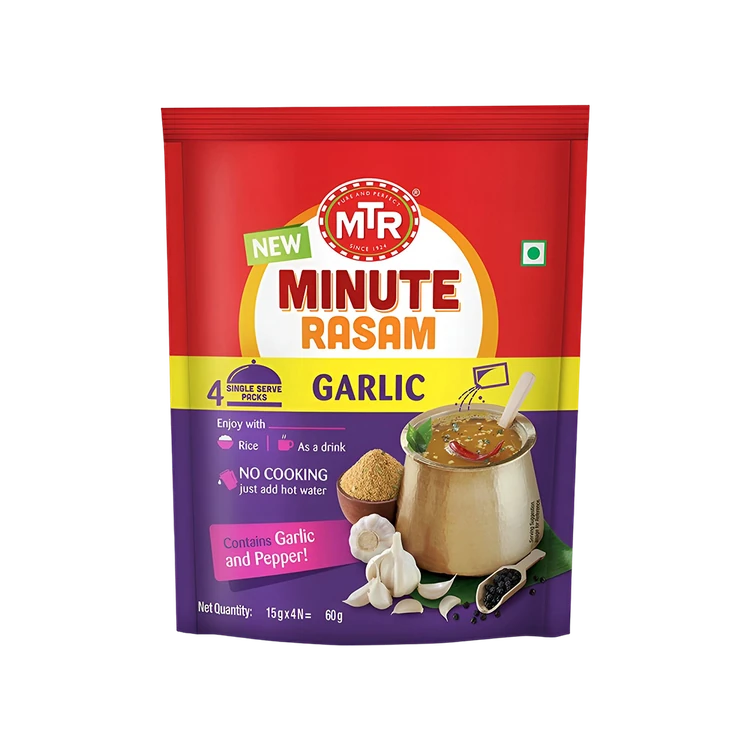 MTR Minute Garlic Rasam Instant Mix - Pack of 4