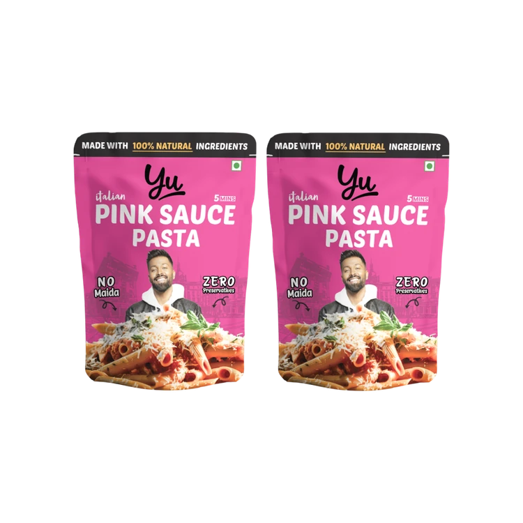 Yu Pink Sauce Instant Wheat Pasta (Penne) - Pack of 2