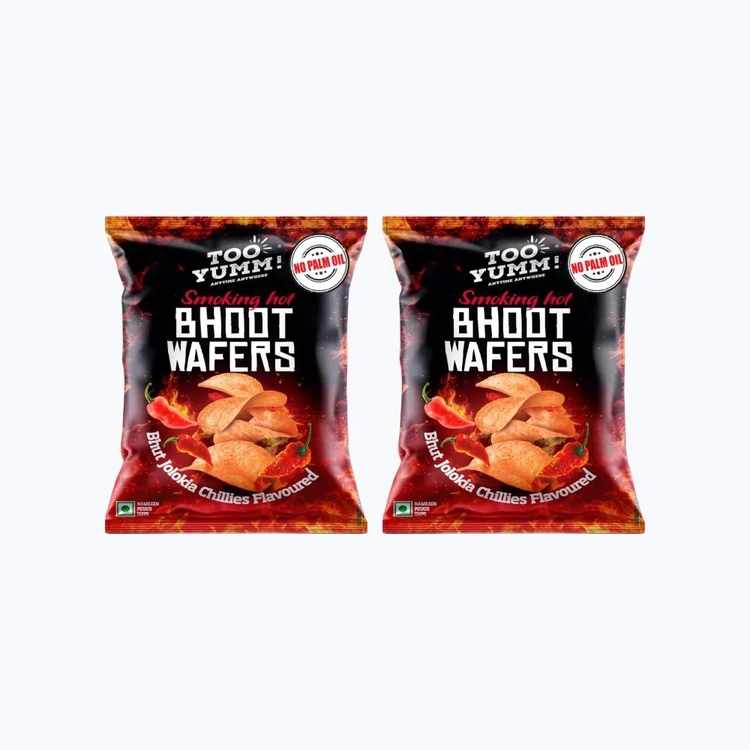 Too Yumm Bhoot Wafers Spicy Jholokia Chilli Potato Chips - Pack of 2
