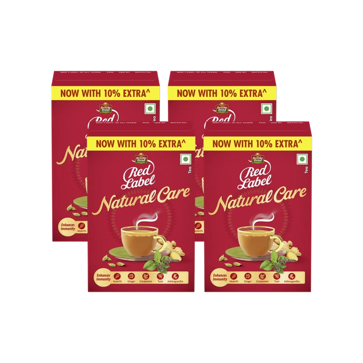 Brooke Bond Red Label Natural Care Tea - Pack of 4