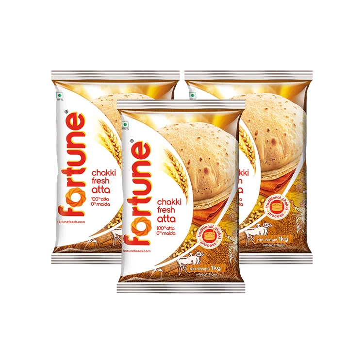 Fortune Chakki Fresh Atta (0% Maida) - Pack of 3 (Godihittu)