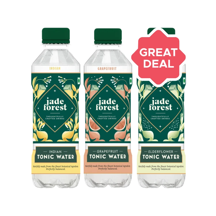 Jade Forest Indian Tonic Water +  Sparkling Grapefruit Tonic Water +  Elderflower Tonic Water Combo