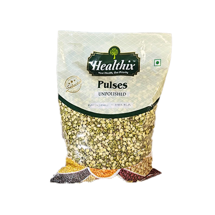 HEALTHIX Unpolished Moong Dal (Chilka) (Hesaru Kalu)