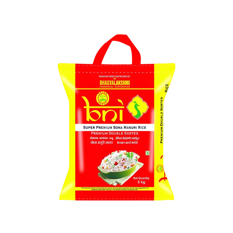 Bhagyalakshmi BNI Super Premium Raw Sonamasuri Rice (Long Grain) (Sonamasuri Akki)