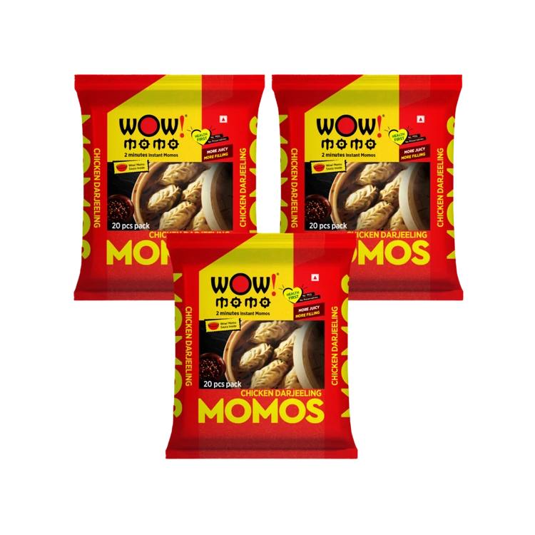 Wow! Momo Darjeeling Chicken Momos - 20 pieces (Frozen) - Pack of 3