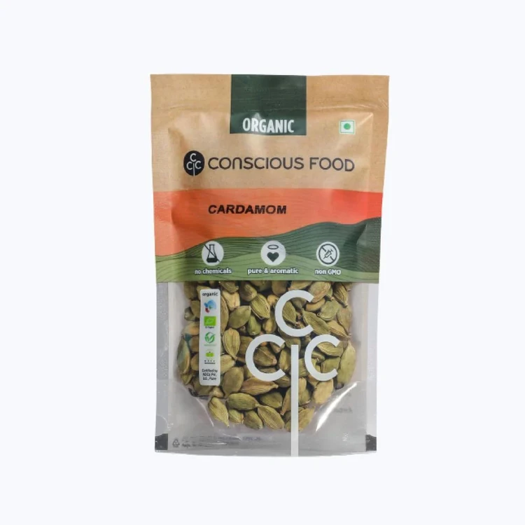 Conscious Food Organic Cardamom Whole/Elaichi (Green)