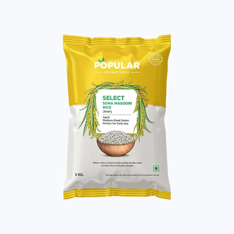 Popular Essentials Select Raw Sonamasuri Rice (Medium Grain) (Sonamasuri Akki)