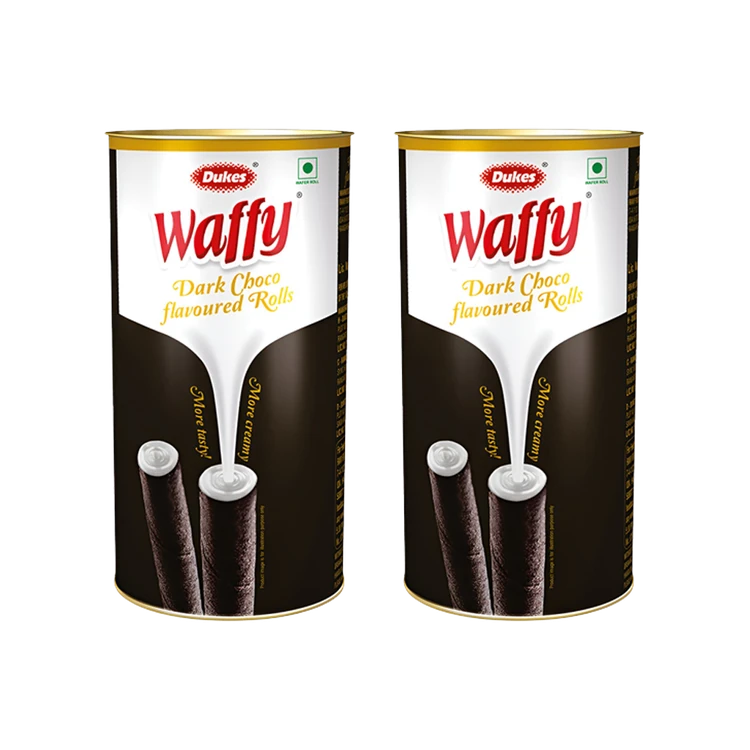 Dukes Waffy Dark Vanilla Flavoured Wafer Roll - Pack of 2