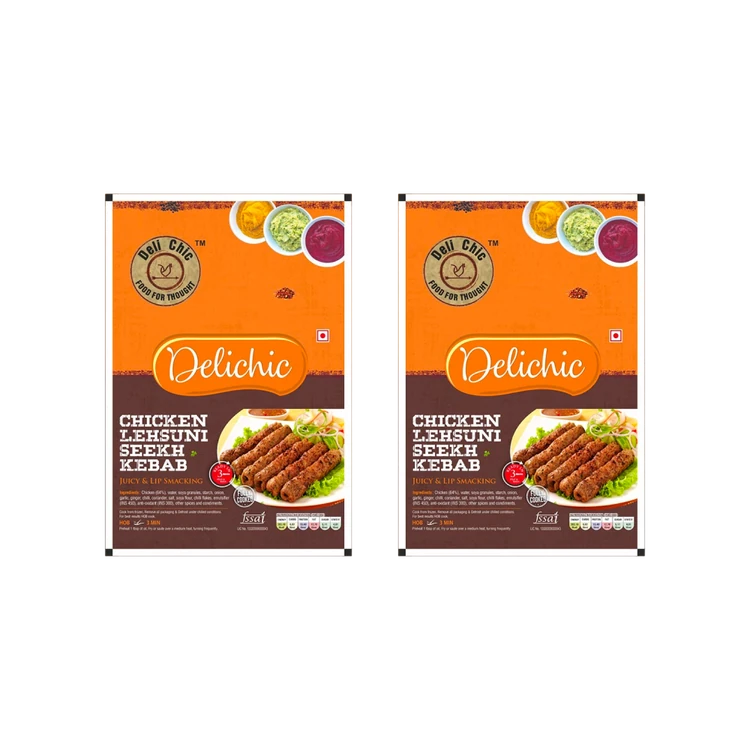 Delichic Lehsuni Chicken Seekh Kebab - Pack of 2