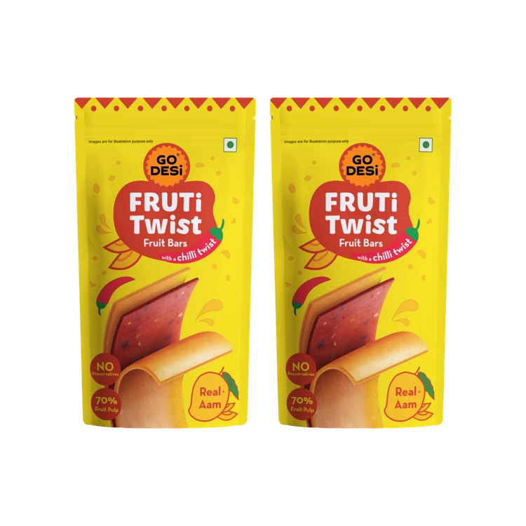 GO DESI Fruti Twist Fruit Bar (Real Aam) - Pack of 2
