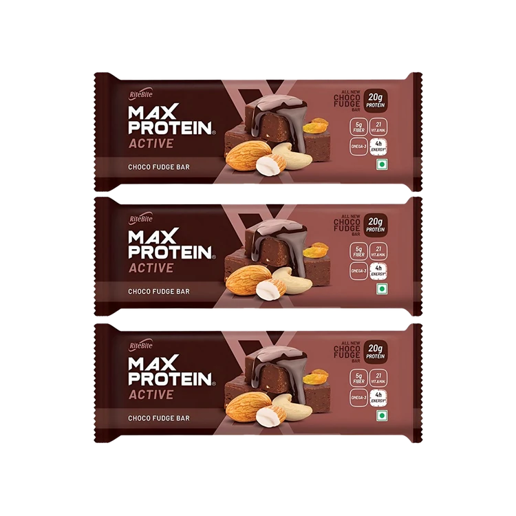 RiteBite Max Protein Active Choco Fudge 20 g Protein Bar - Pack of 3