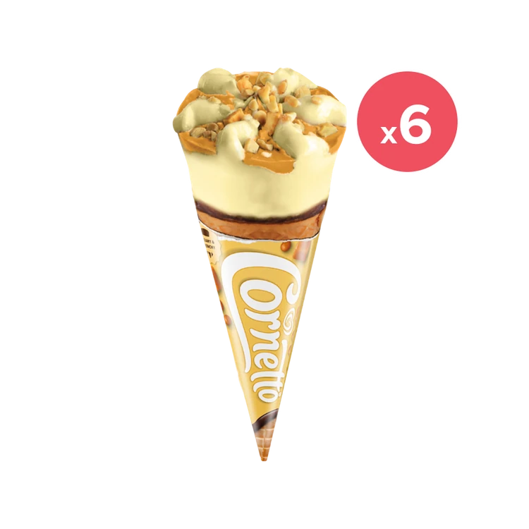 Kwality Walls Cornetto Butterscotch Frozen Dessert Cone - Pack of 6