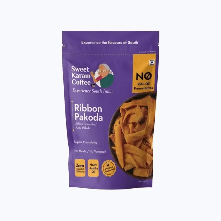 Sweet Karam Coffee Ribbon Pakoda / Murukku Namkeen, - No Palm Oil