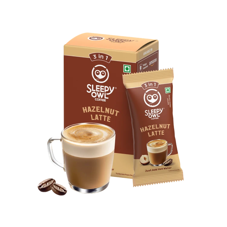 Sleepy Owl Hazelnut Latte Instant Coffee Premix (3 in 1)