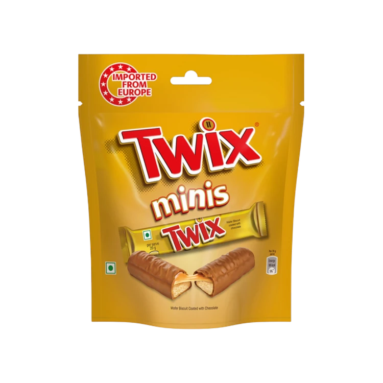 Twix Minis Cookie Caramel Wafer Filled Bar Chocolate Pack