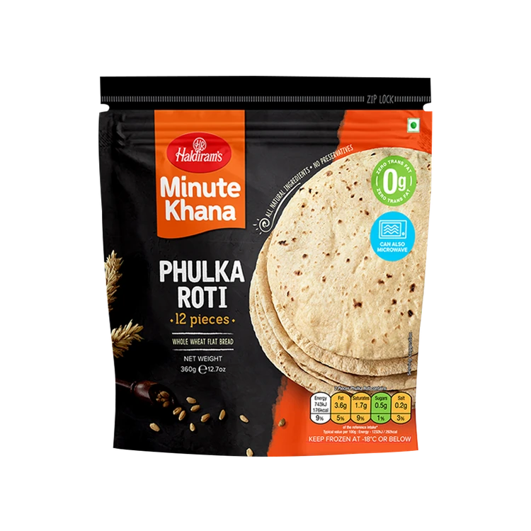 Haldiram's Phulka Roti Frozen - (12 pieces)