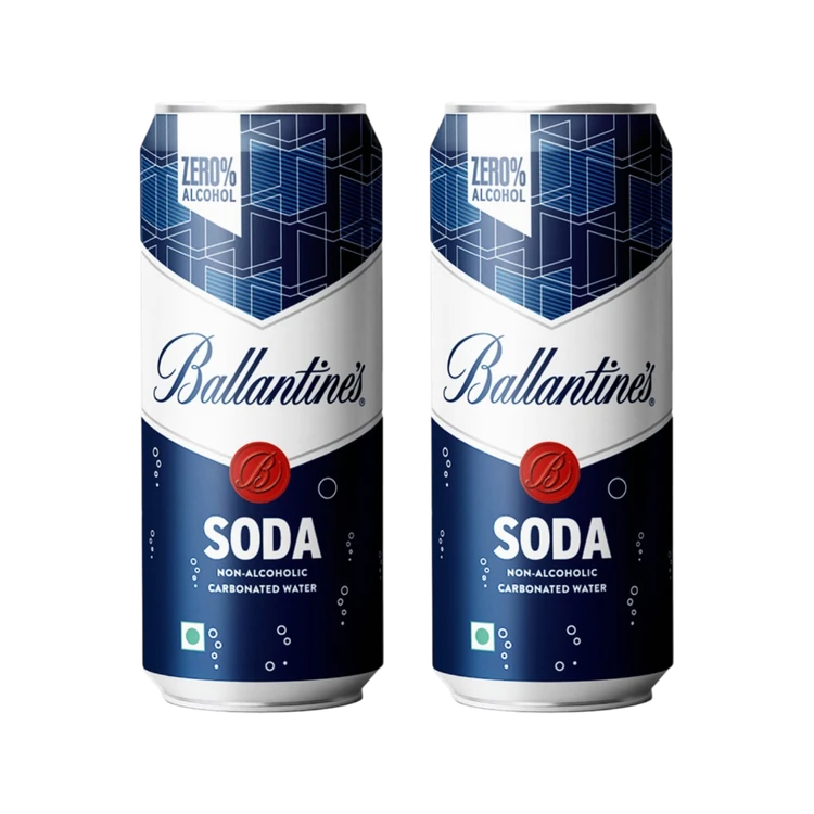 Ballantines Non-Alcoholic Carbonated, Soda Water - Pack of 2