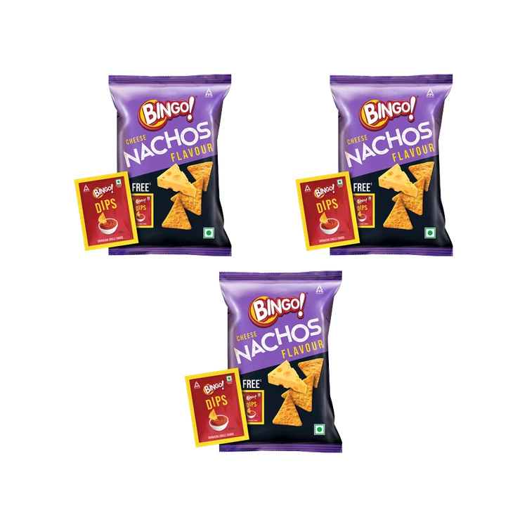 Bingo Cheese Nachos with Free Dip - Pack of 3