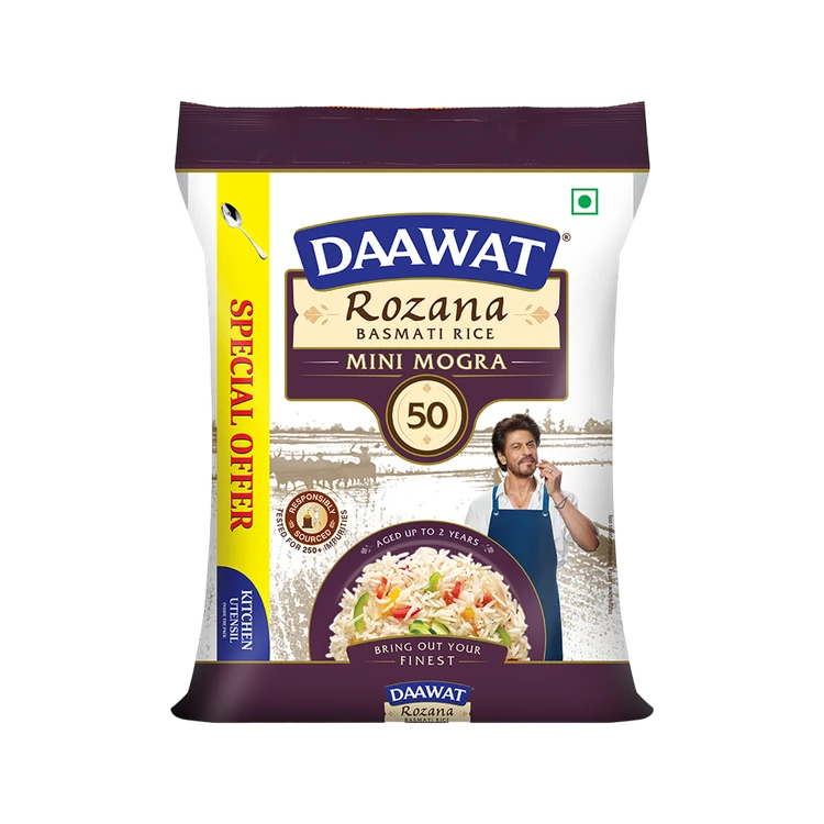 Daawat Rozana Mini Mogra Basmati Rice (Medium Grain) (Mogra Basmati Akki)