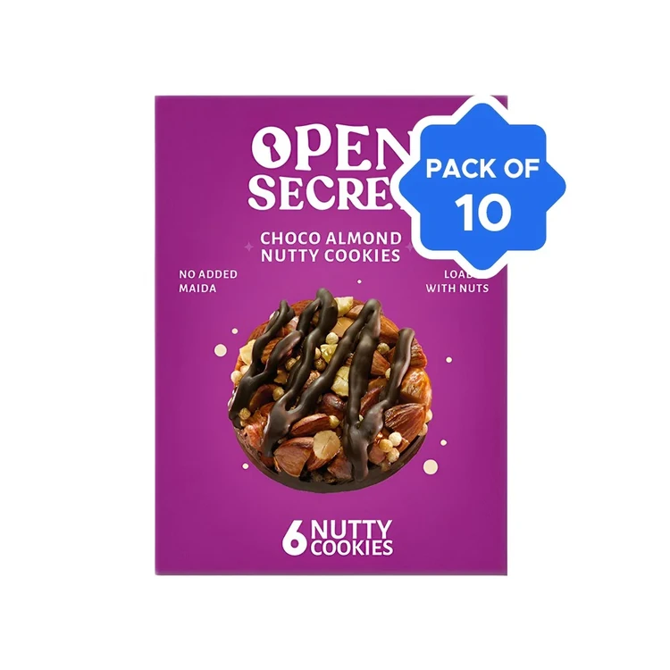 Open Secret Zero Maida Chocolate Almond Protein Cookies - Pack of 10