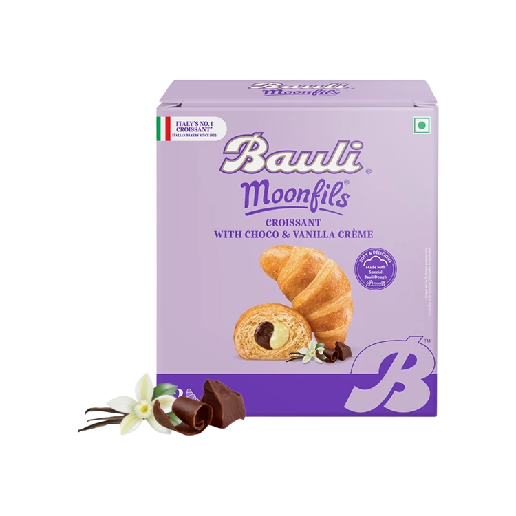 Bauli Moonfils Choco & Vanilla Twin Crème Soft Croissant (Eggless)