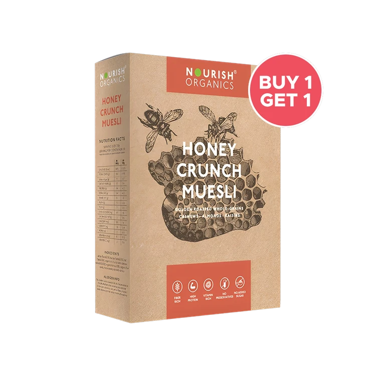 Nourish Organics Honey Crunch Muesli - Buy 1 Get 1 Free