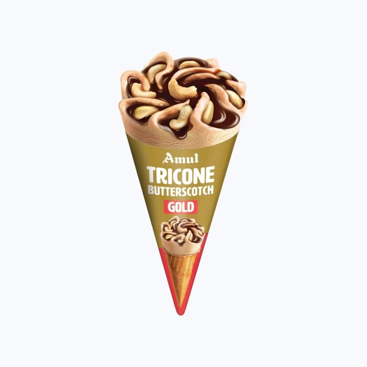 Amul Gold Tricone Butterscotch Ice Cream Cone