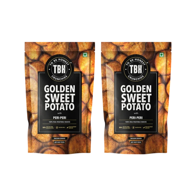 To Be Honest Golden Sweet Potato Chips with Peri Peri - Pack of 2