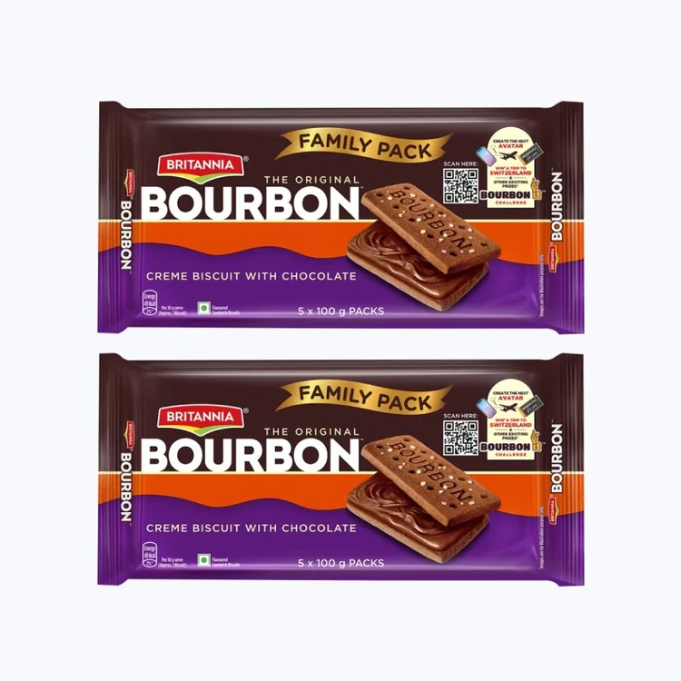 Britannia Original Bourbon Creme Biscuit - Buy 4 Get 1 Free