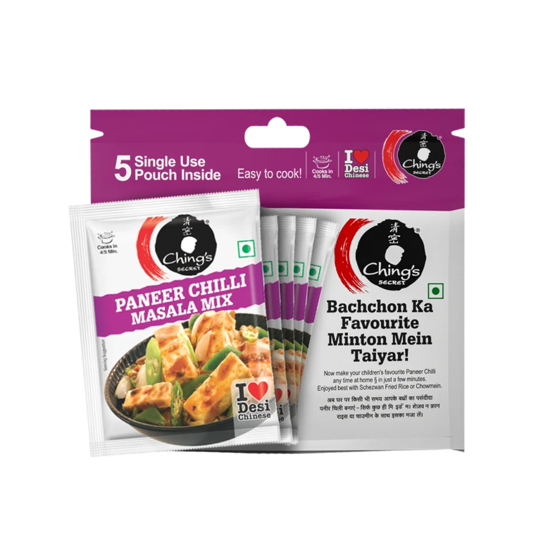 Ching's Secret Paneer Chilli Masala Instant Mix - 5 Single Use Pouches