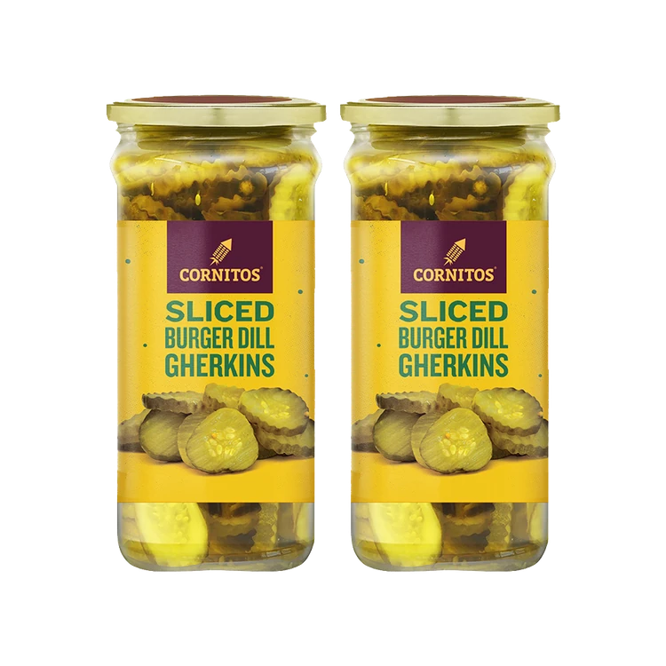 Cornitos Sliced Burger Dill Gherkins - Pack of 2