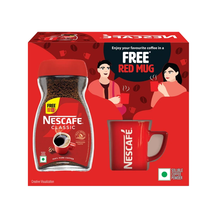 Nescafe Classic Instant Coffee Powder - Free Red Mug