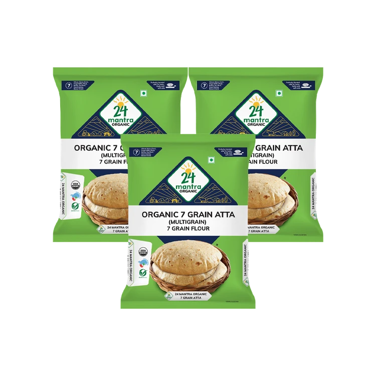 24 Mantra Organic 7 Grain Organic Atta - Pack of 3
